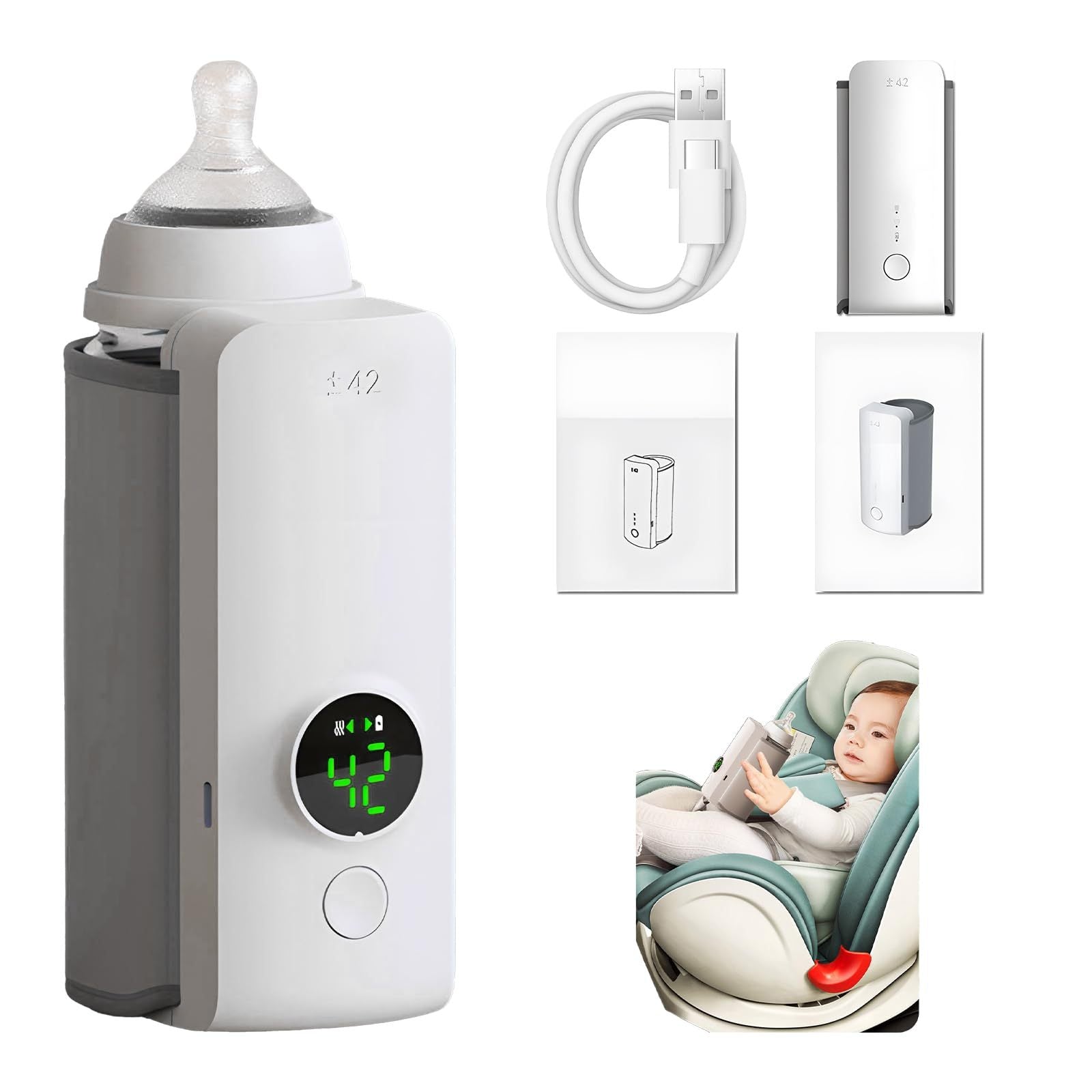 Portable Wireless Baby Bottle Warmer – Warm Milk in One Click, Anywhere You Go